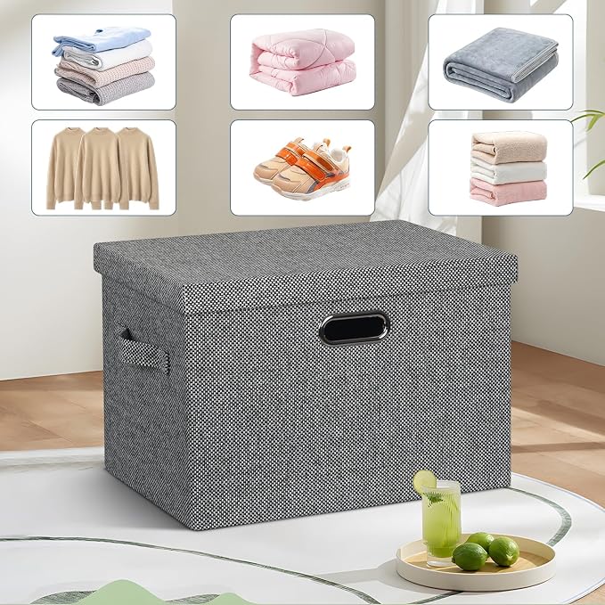 Graciadeco Large 17" 36 Quart Collapsible Stackable Storage Bins - Image 6