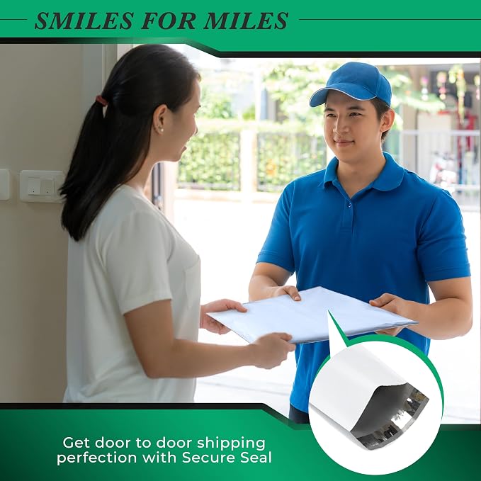 8000 Pack Secure Seal White Poly Mailers Shipping Bags - Image 7