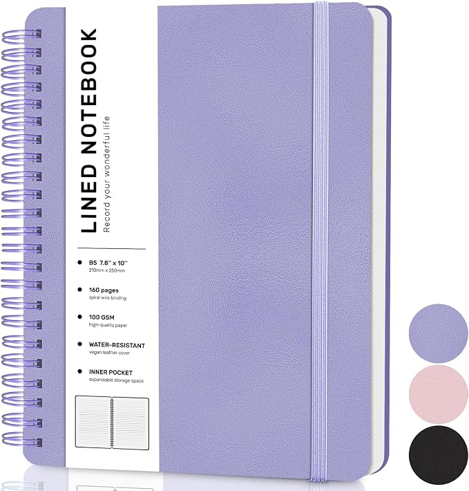 Lined Spiral Journal Notebook, B5 Spiral Notebook, 7.8''×10'' Journaling - Image 8