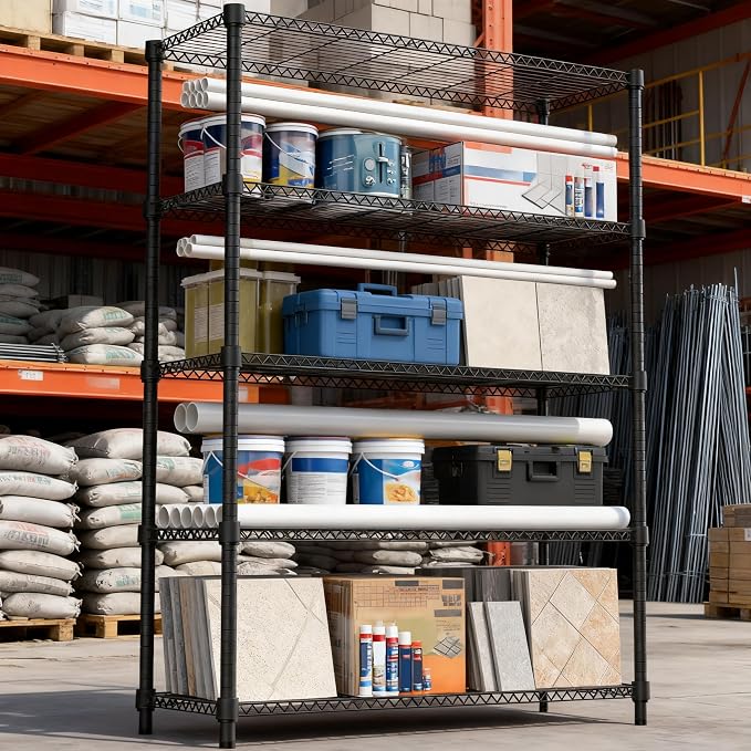 M MZG 5 Tiers Shelf 1750 lbs Steel Storage Shelving Utility Shelving Unit Steel - Image 8