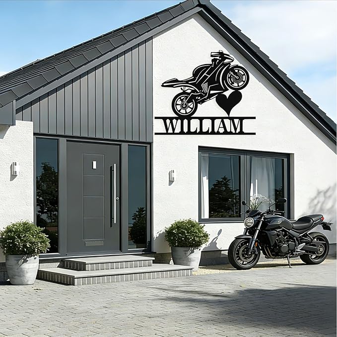 Custom Motorcycle Metal Signs Personalized Dirt Biker Name Sign Custom Garage - Image 5