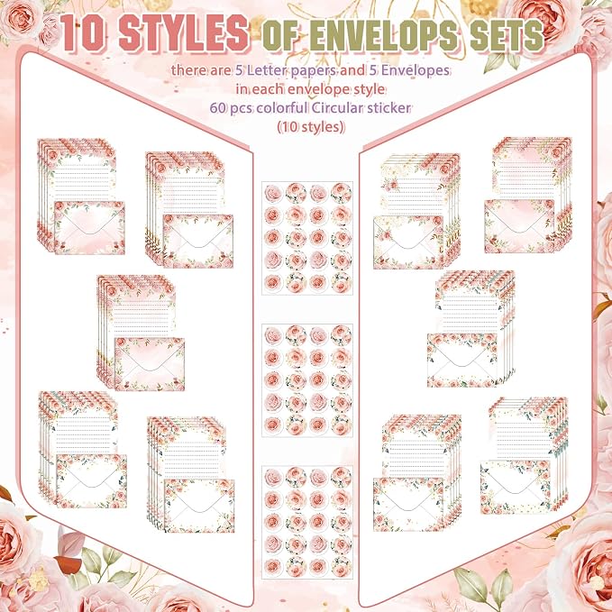 TaoBary 160 Pcs Stationery Paper Set 50 Double Sided Stationery Papers - Image 2