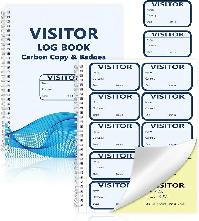 1 Pack of 150 Visitor Badges Registry Log by Unknown