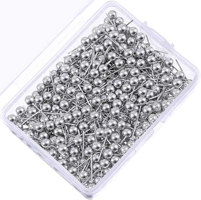 WILLBOND 500 Pack Map Push Pins Map Tacks Small Round Head Push Pins Thumb Tacks by Willbond+Technology+Limited