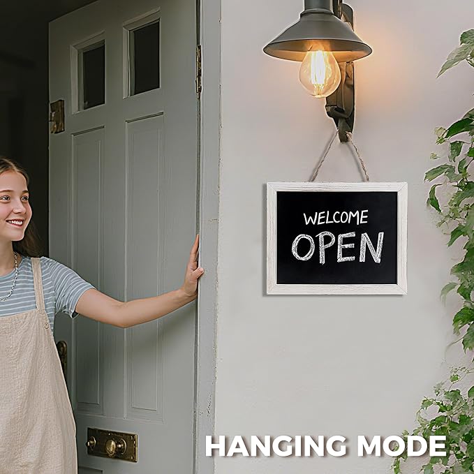 SELEAD 100% Real Wood Frame Small Magnetic Chalkboard Sign - Image 4