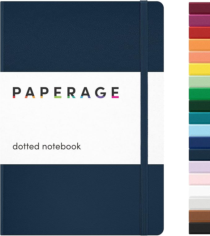 PAPERAGE Dotted Journal Notebook, 160 Pages, Medium 5.6 in x 8 in by PAPERAGE