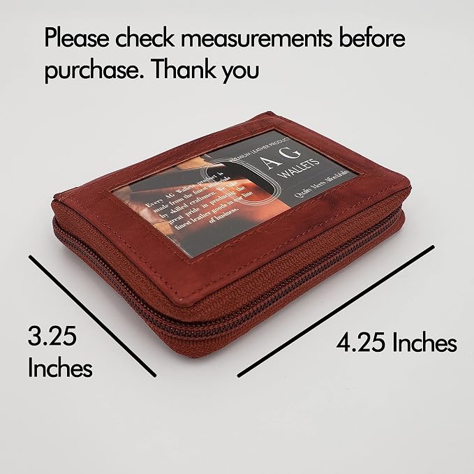 ag wallets Mens Zip Around Leather Wallet - Image 5