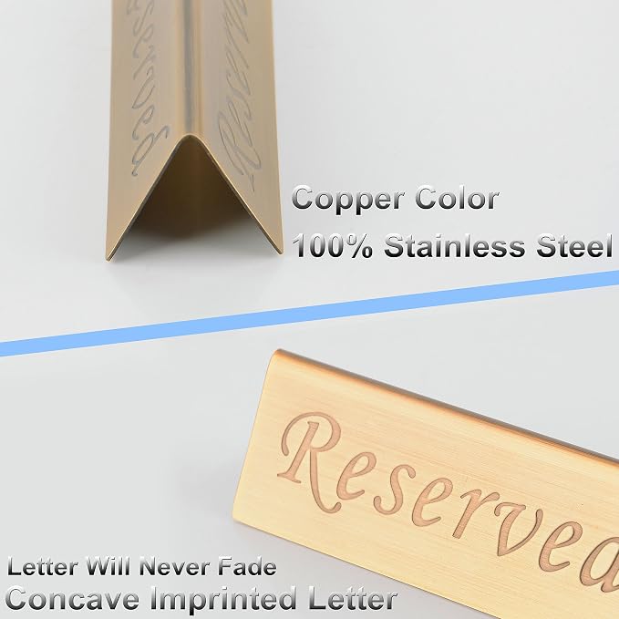 Reserved Sign - Brushed Stainless Steel Free Standing Table Top Compliance Sign - Image 3