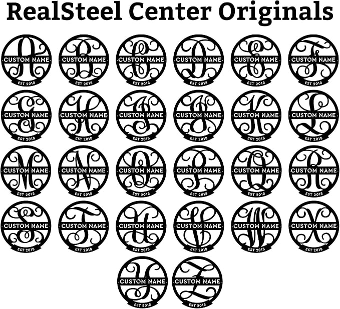 RealSteel Personalized Family Name Monogram Metal Sign – Custom Split Letter - Image 4