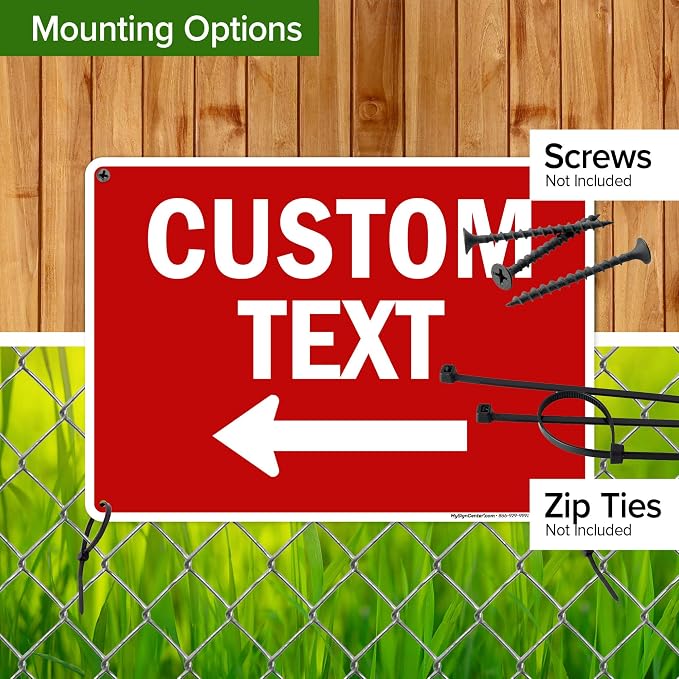 Custom Arrow, Custom Directional Sign, Left Arrow, 10x14 Inches, 55 mil thick - Image 5