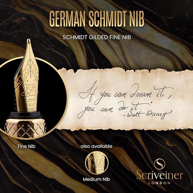 Scriveiner Gold Luxury Fountain Pen - Image 5