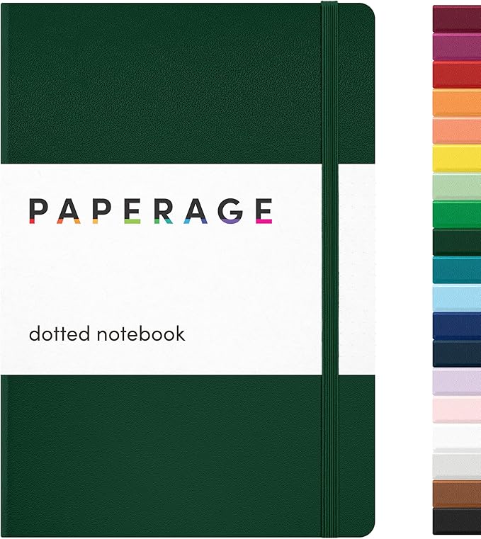 PAPERAGE Dotted Journal Notebook, 160 Pages, Medium 5.6 in x 8 in by PAPERAGE