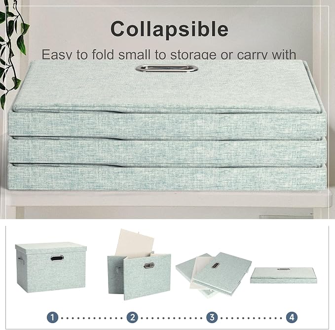 Graciadeco Large 17" 36 Quart Collapsible Stackable Storage Bins - Image 4