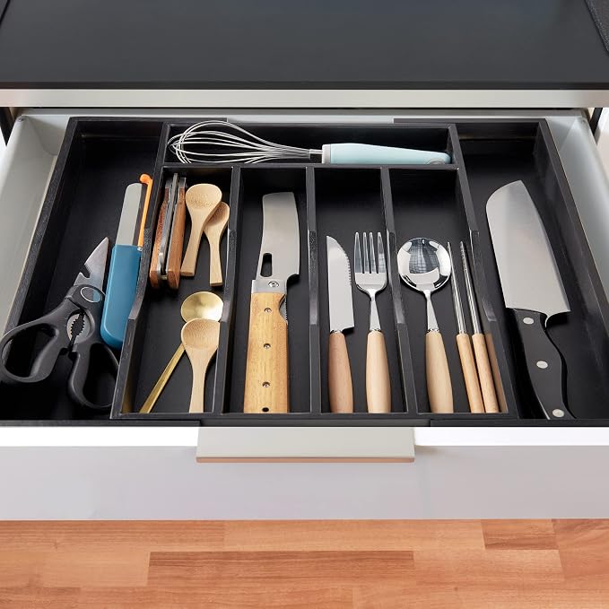 oridom Expandable Bamboo Kitchen Drawer Organizer - Image 8