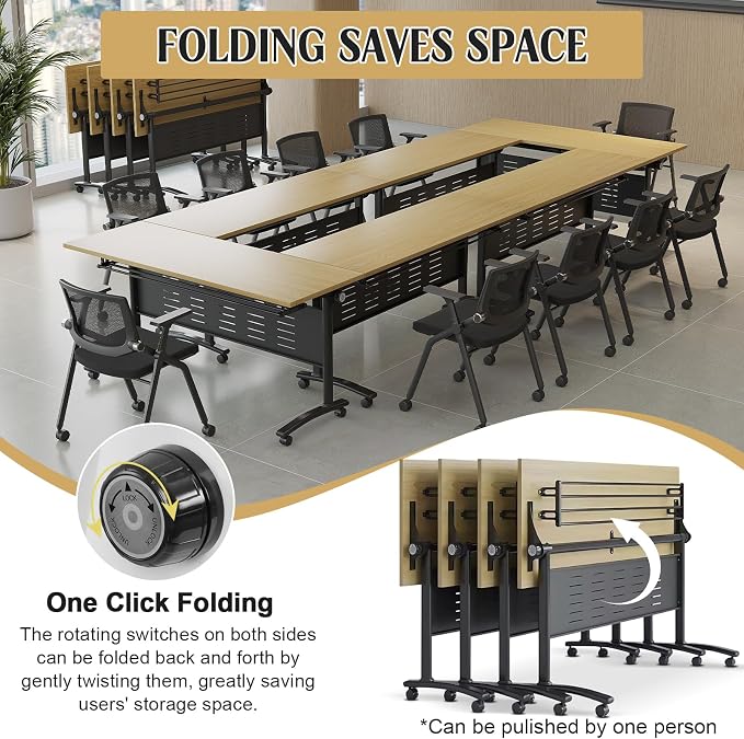 JEHUJD Conference Table, 55.1''Folding Conference Room Table - Image 3