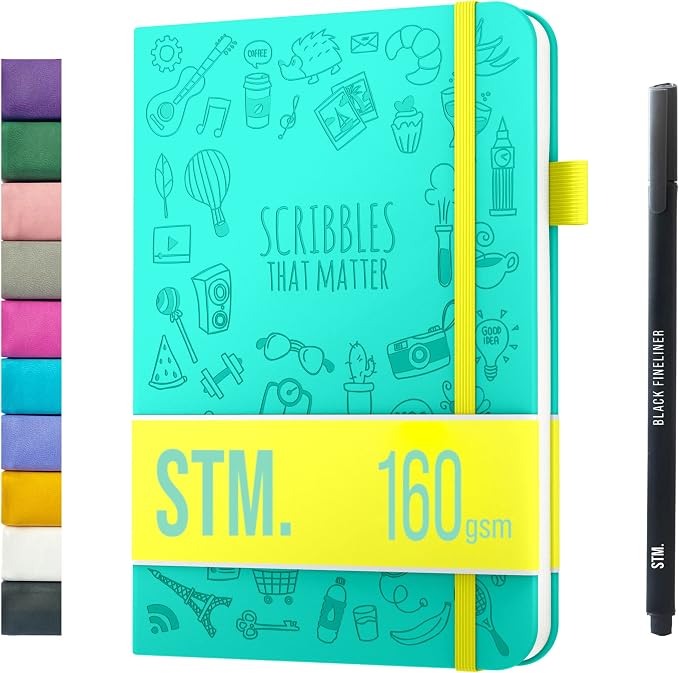Bullet Dotted Journal Dot Grid Notebook | A5 Daily Journaling Notebooks by ScribblesThatMatter