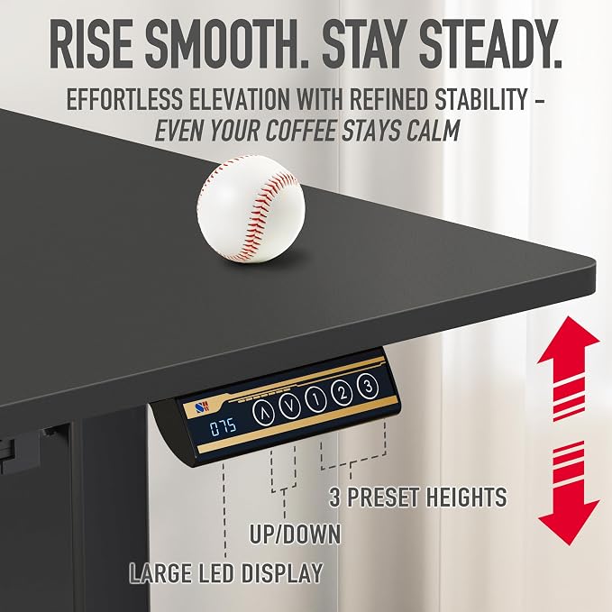 SHW 40-Inch Electric Height Adjustable Standing Desk - Image 7