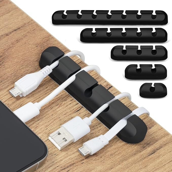 Cable Organizer Clips 5-Pack – Strong Adhesive Cord Holders by Unknown