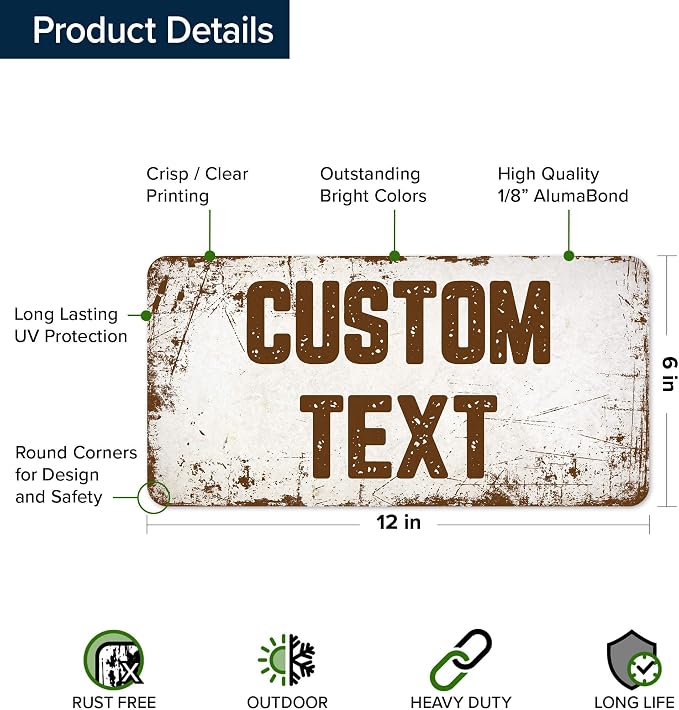 Custom Sign, Custom Street Sign, 11 Font Colors, 13 Font Styles, 4 Hole Options - Image 6