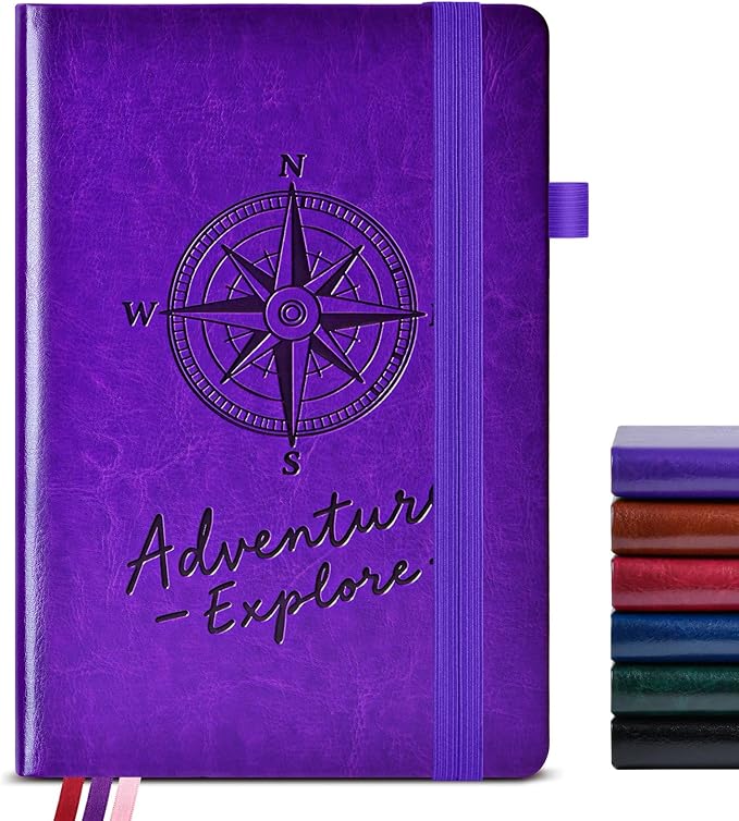 PAIBAS Lined Journal Notebook for Women Men, 160 Pages, A5 Hardcover Vintage by PAIBAS
