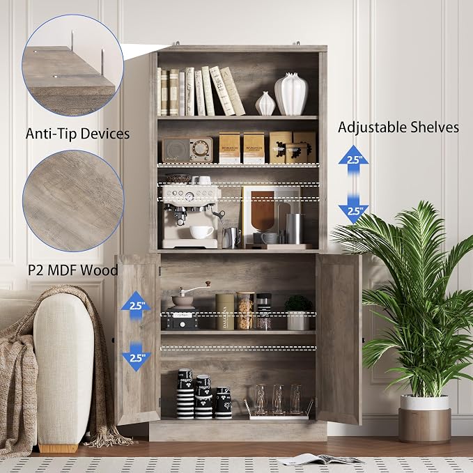 BORNOON 71.4" Tall Bookshelf - Image 5