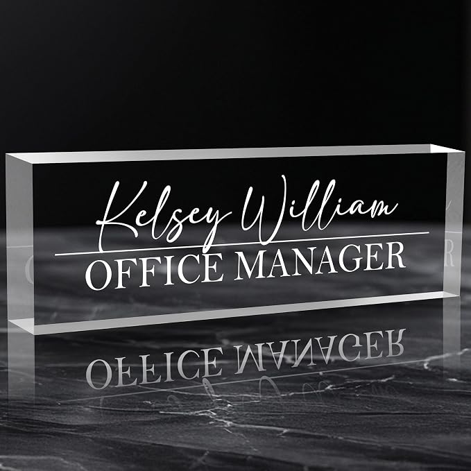Personalized Name Plate for Desks, Custom Desk Name Plates, Acrylic Name Plate by EOBIBIFUN