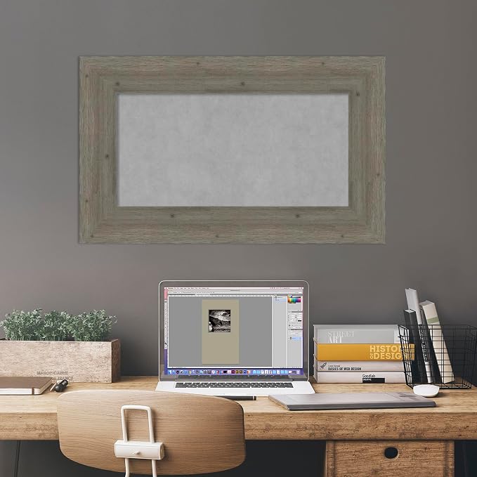 Amanti Art Grey Framed Magnetic Board 19x31 Small Vision Board - Image 5