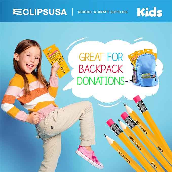 E-CLIPS USA Pencils Bulk Pencils #2 Number 2 pencil Pre-Sharpened Pencil Bulk