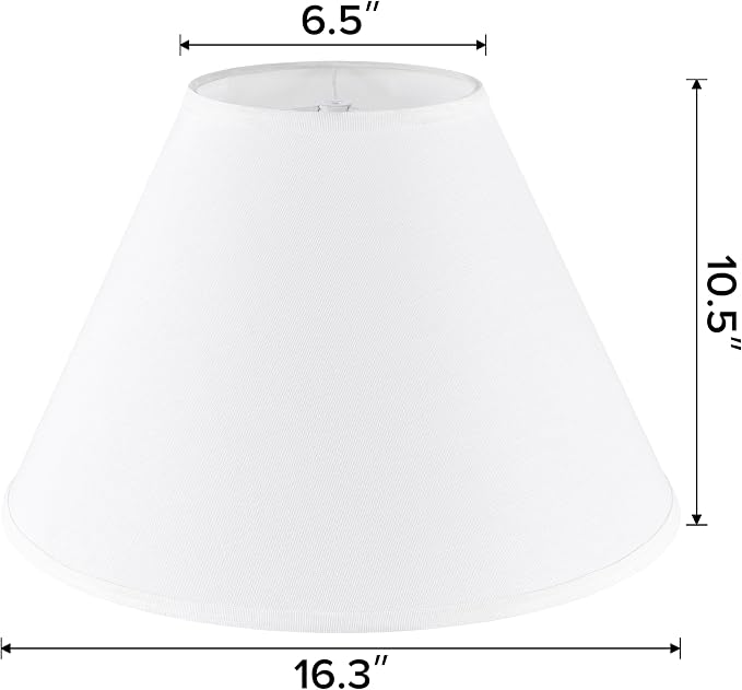 GO&SO 2pcs Pure White Large Lamp Shades, Empire Lamp Shade 6.5" Top x 16.3" - Image 2