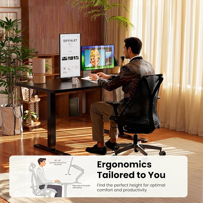 ErGear Small Height Adjustable Electric Standing Desk, 40 x 24 Inches Sit Stand - Image 8