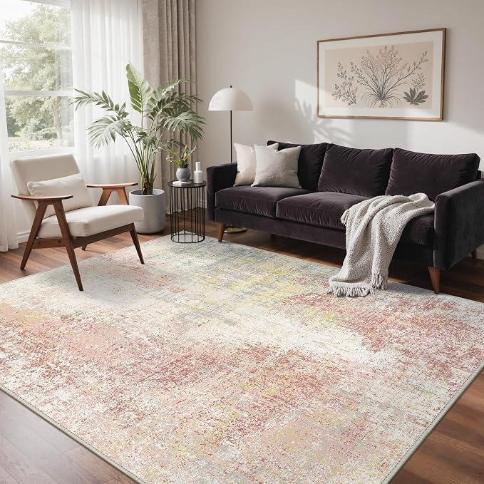GENIMO Washable Area Rugs for Living Room, 8x10 Modern Non Slip Rugs, Low Pile - Image 2