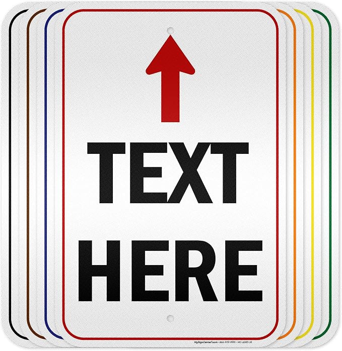 Custom Arrow, Custom Directional Sign, Up Arrow, 12x18 Inches, 3M EGP Reflective by MySignCenter