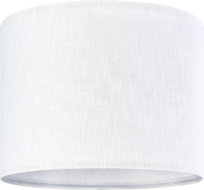 GO&SO White Textured Drum lampshade Medium Lamp Shade 13" Top x 13" Bottom x - Image 2