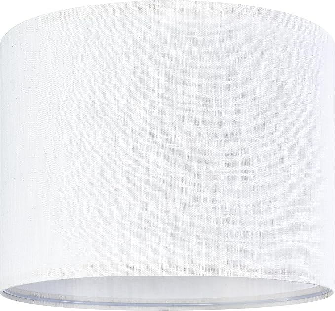 White Linen Lampshades Set of 2 Large, Drum Lamp Shade 16" Top x 16" Bottom x - Image 7