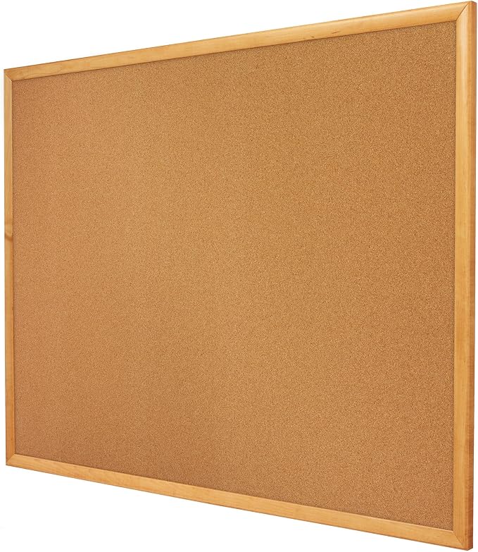 Quartet Cork Board, Bulletin Board, Oak Finish Frame - Image 8