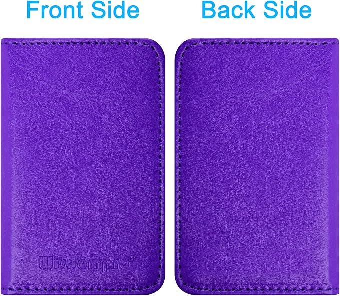Wisdompro Business Card Holder, 2-Sided PU Leather Folio Name Card Holder - Image 6