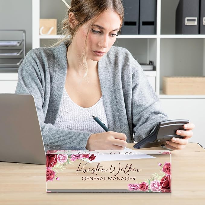 Personalized Name Plate for Desk, Custom Desk Name Plate, Acrylic Name Plate - Image 6