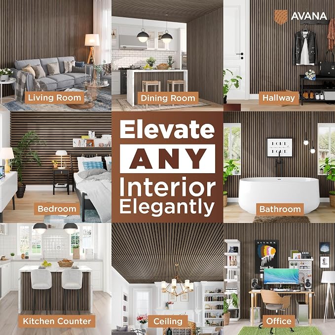 Avana Acoustic Wood Wall Panels – 47.2 X 12.6 Inch Walnut Acoustic Panels 2 PCs - Image 3