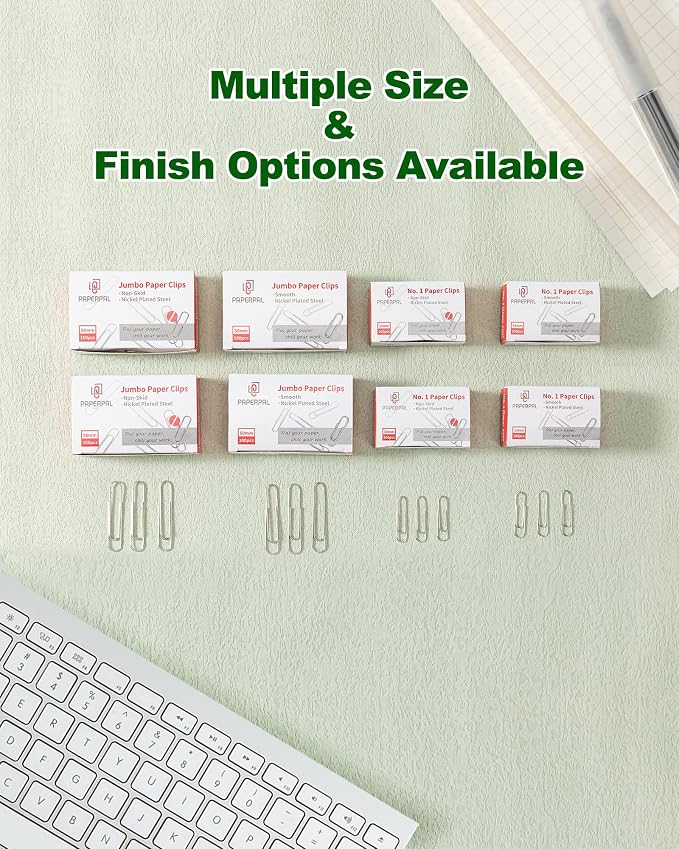 PAPERPAL Paperclips for Office School & Personal Use, Jumbo Smooth Paper Clip - Image 8