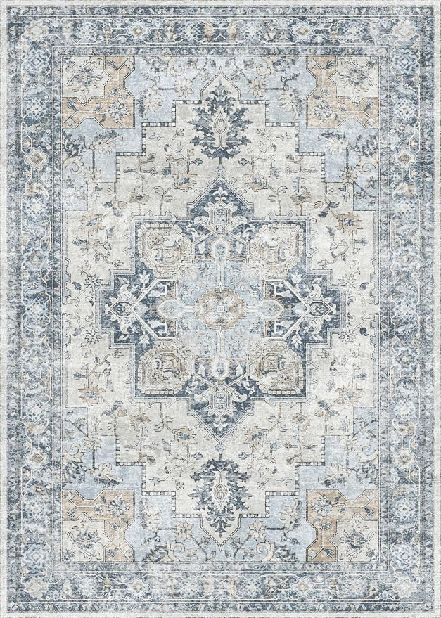 GENIMO Area Rug 2x3 Doormat, Machine Washable Low Pile Vintage Rugs, Small - Image 8