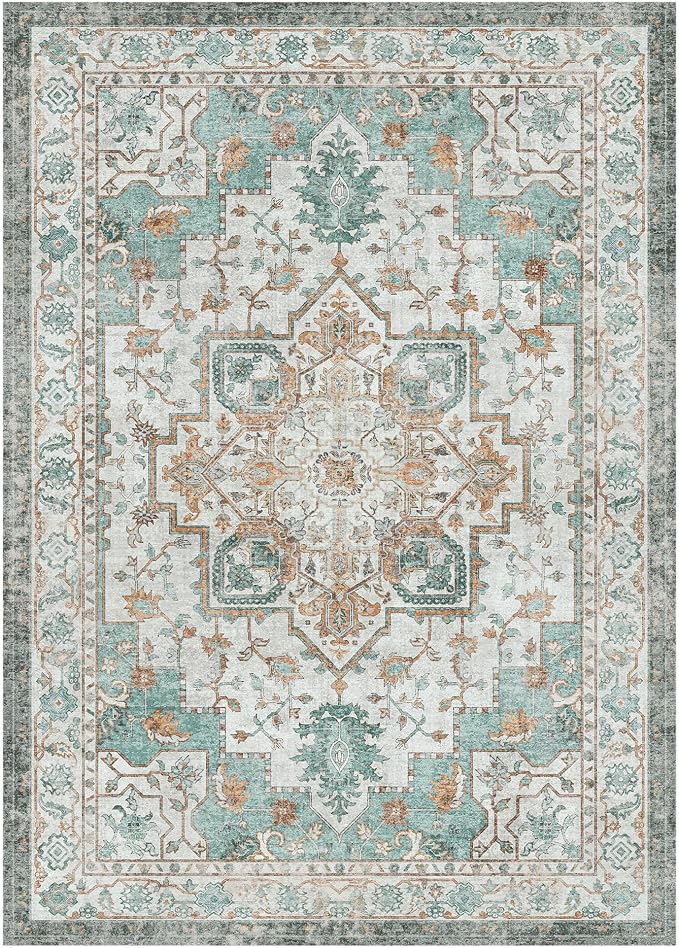 GENIMO 6x9 Area Rugs for Living Room, Machine Washable Non Slip Vintage Rugs - Image 7