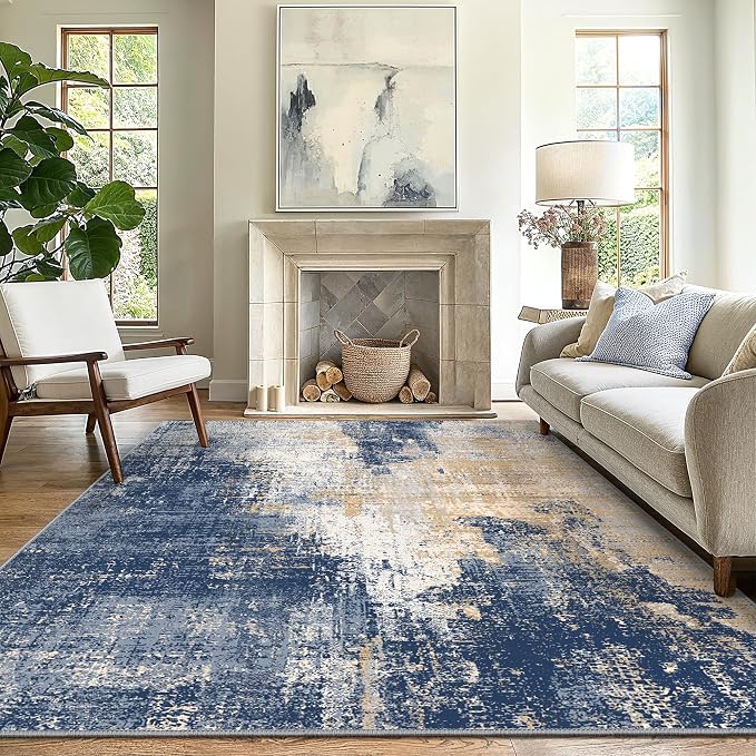 GENIMO Washable Area Rugs for Living Room, 8x10 Modern Non Slip Rugs, Low Pile by GENIMO