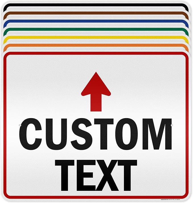 Custom Arrow, Custom Directional Sign, Up Arrow, 24x30 Inches, 3M EGP Reflective by MySignCenter