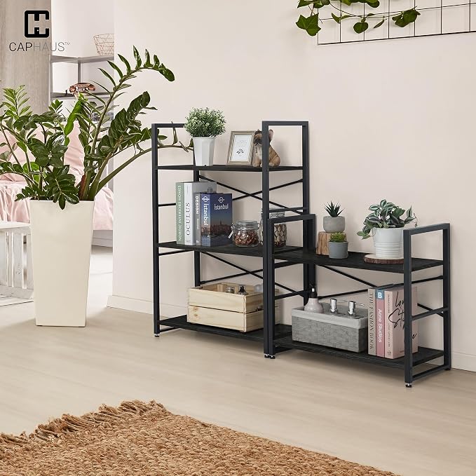 CAPHAUS 3 Tier Small Bookshelf, 24 Inch Width Free Standing Shelf, Bookcase - Image 2