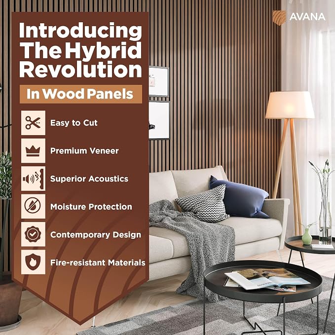 Avana Acoustic Wood Wall Panels – 47.2 X 12.6 Inch Smoke Walnut Acoustic Panels - Image 2