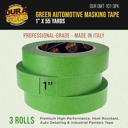 Dura-Gold Green Automotive Masking Tape 1 Inch, 3 Rolls - Image 2