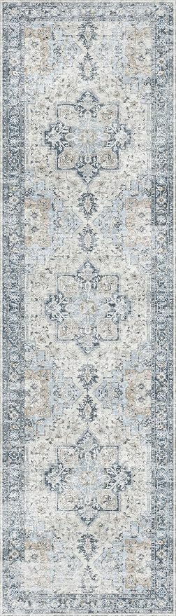 GENIMO Runner Rug 2'6''x10, Non Slip Vintage Hallway Runner Rugs, Low Pile - Image 9