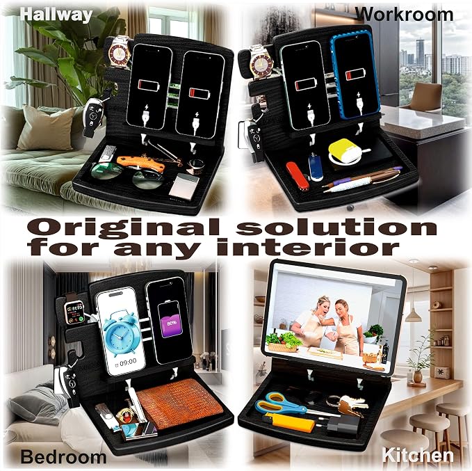 MED Wood Phone Docking Station – Nightstand Desk Organizer - Image 4