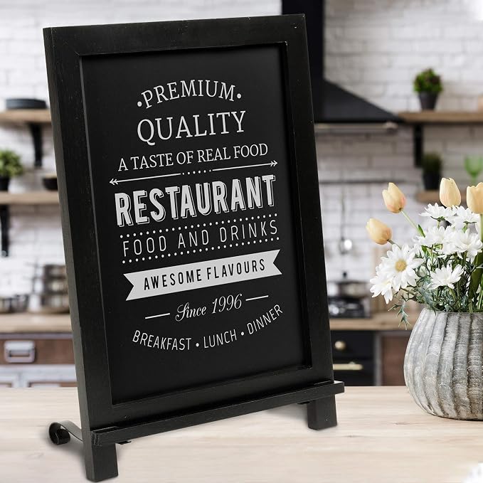 HBCY Creations Rustic Black Wooden Tabletop Chalkboard - Image 6