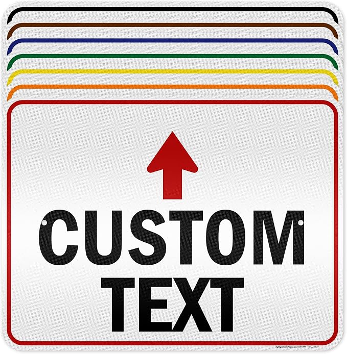 Custom Arrow Directional Sign, 18x24 Inches, 3M EGP Reflective, Rust Free .080 by MySignCenter